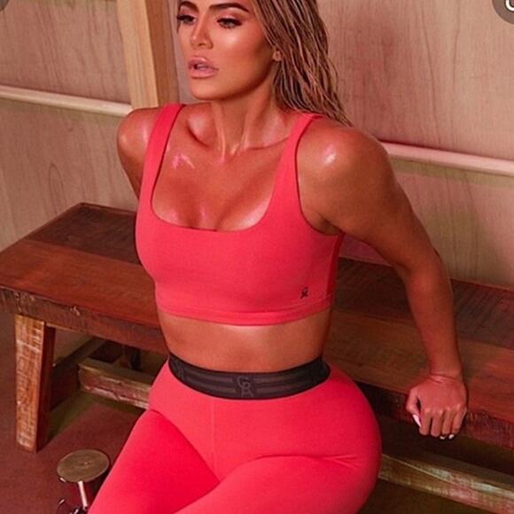 Good American The Icon Pink High Waisted 7/8 Leggings Size XS - Picture 1 of 7